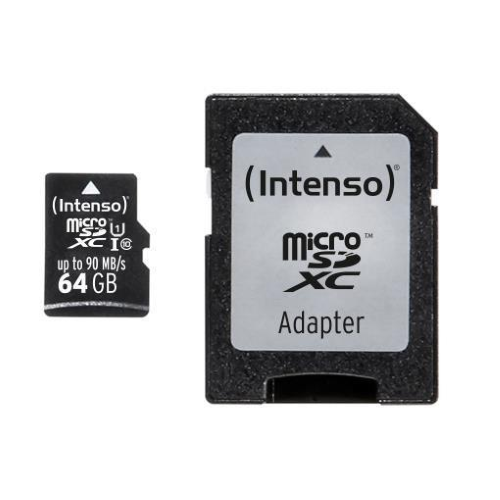 INTENSO 3433490 MICRO SD XC 64GB CLASSE 10 CON ADATTATORE SD